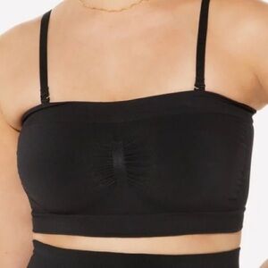 YITTY Nearly Naked Shapewear Bandeau in Black with removable straps Sz 1X/2X NWT